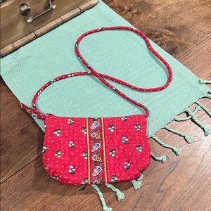 Vera Bradley Provincial Red Pattern Crossbody Bag